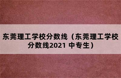 东莞理工学校分数线（东莞理工学校分数线2021 中专生）